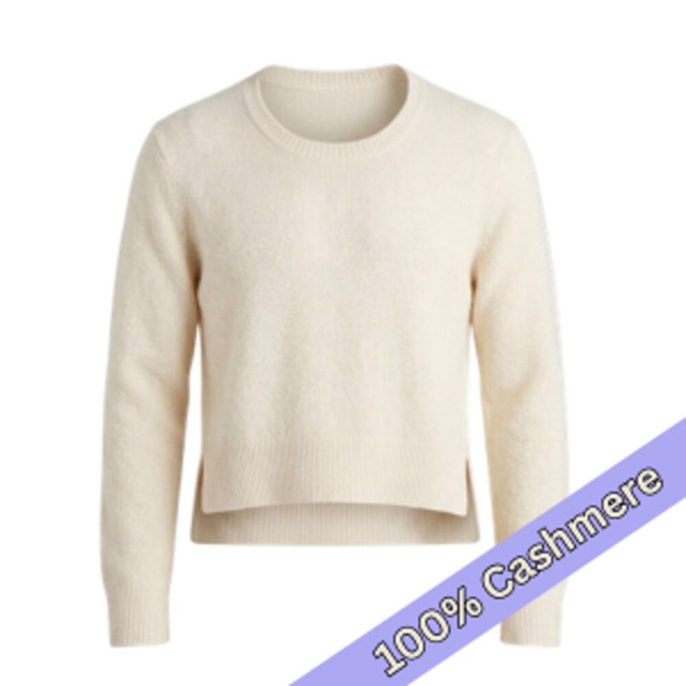 Quince 100% Mongolian Cashmere Crewneck Sweater Cream Ivory Size Small
